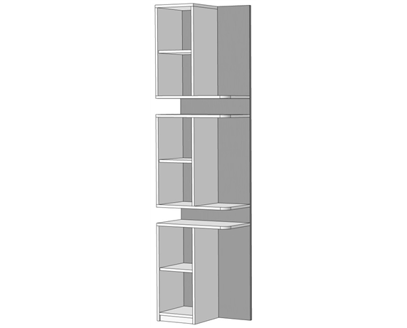 Пенал трехсекционный боковой (схема) Fmebel люкс