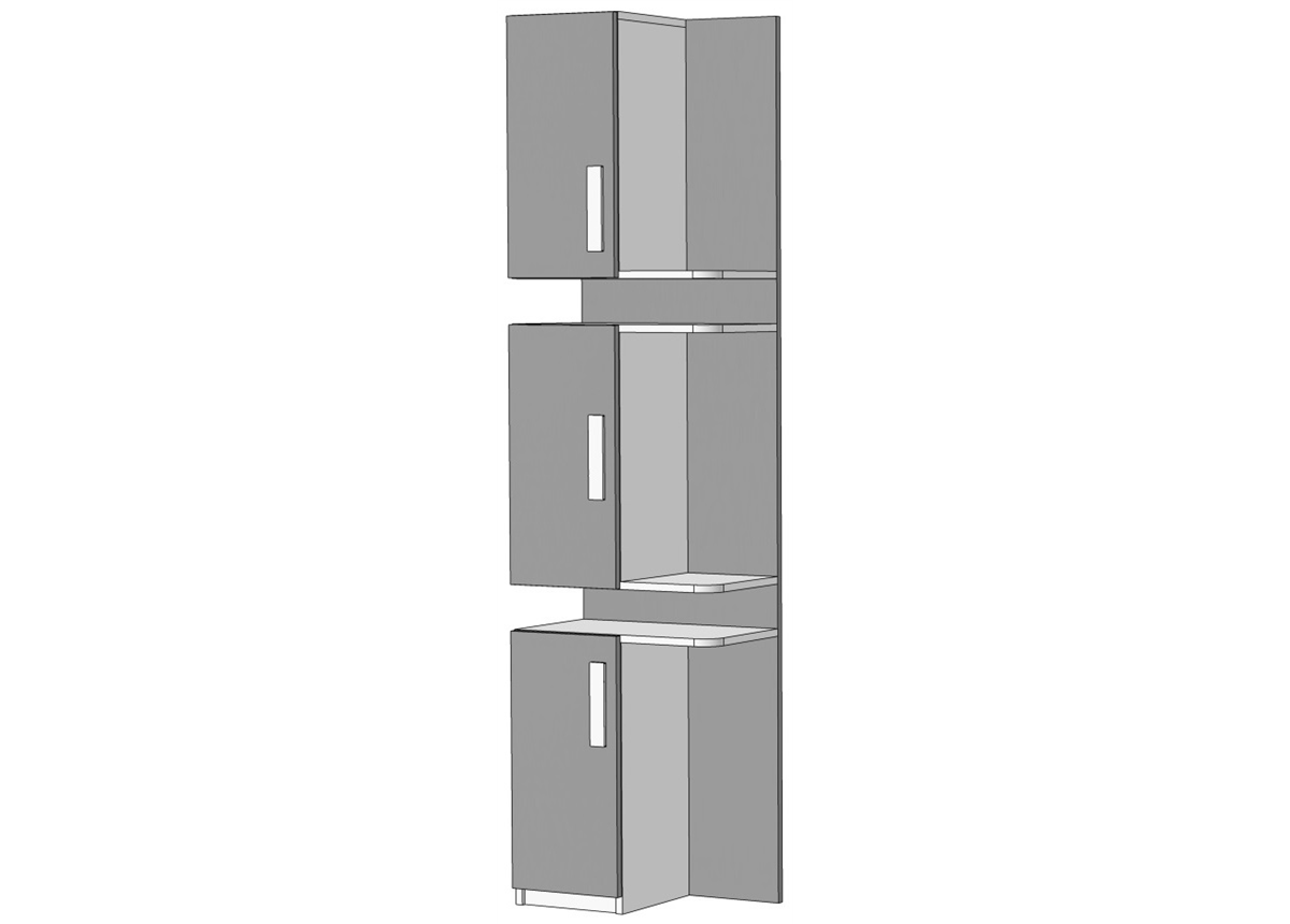 Пенал трехсекционный боковой (схема) 2 Fmebel элит
