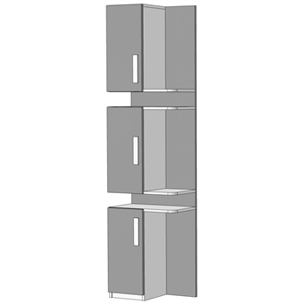 Пенал трехсекционный боковой (схема) 2 Fmebel люкс