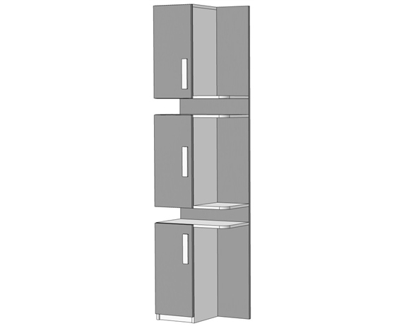 Пенал трехсекционный боковой (схема) 2 Fmebel люкс