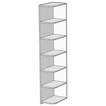 Пенал открытый с радиусными полками (схема) Fmebel