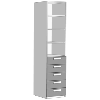 Пенал открытый 5 ящиков (схема) Fmebel элит