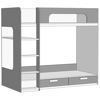 Кровать двухъярусная (схема) Fmebel