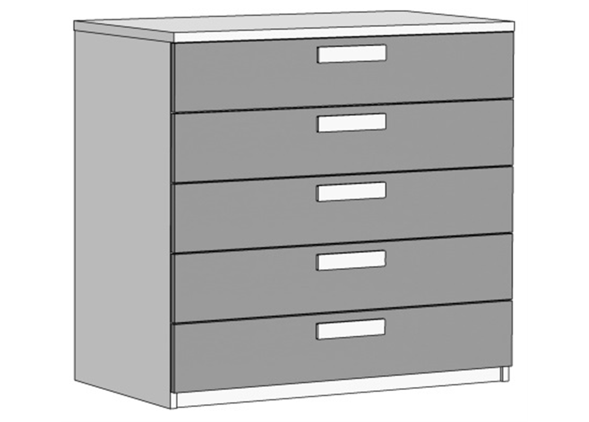 Комод с 5 ящиками (схема) Fmebel люкс