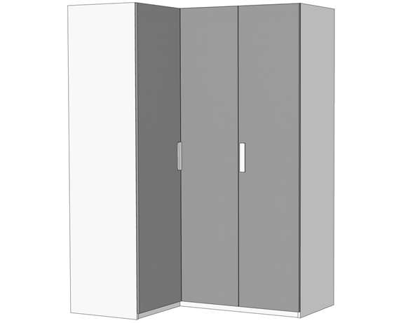 Шкаф-гардероб угловой c 3 внутренними ящиками (схема) Fmebel стандарт
