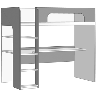 Кровать-чердак с компьютерным столом (схема) Fmebel