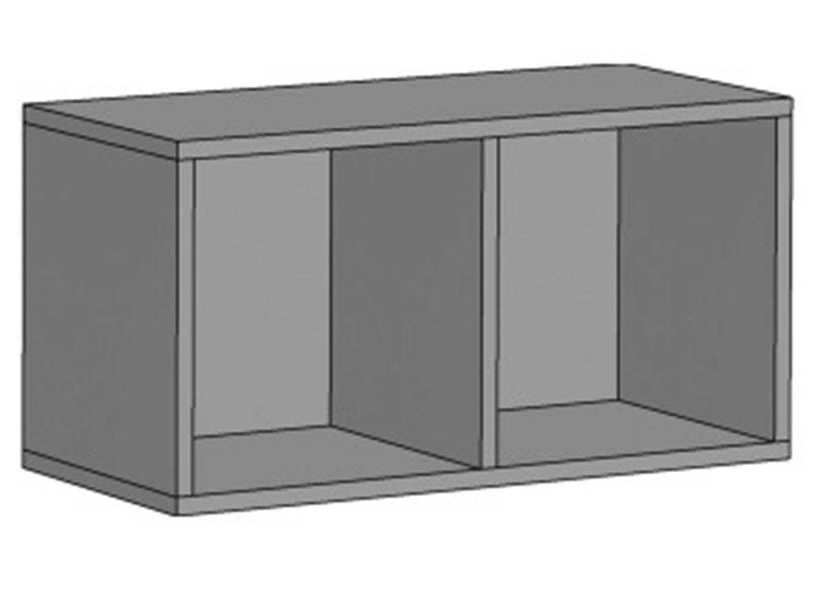 Полка открытая горизонтальная на 2 секции (схема) Fmebel элит