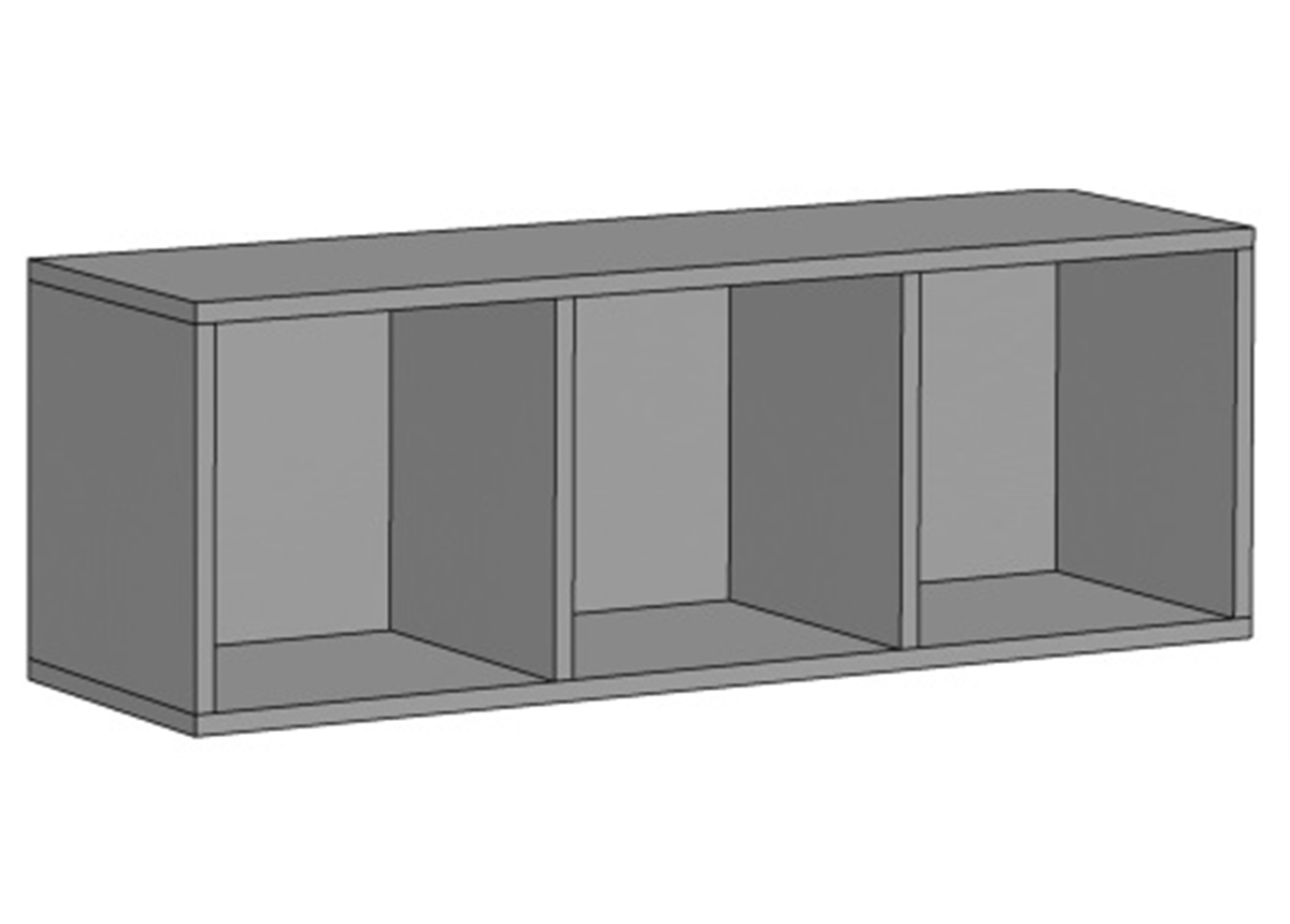 Полка открытая горизонтальная на 3 секции (схема) Fmebel элит