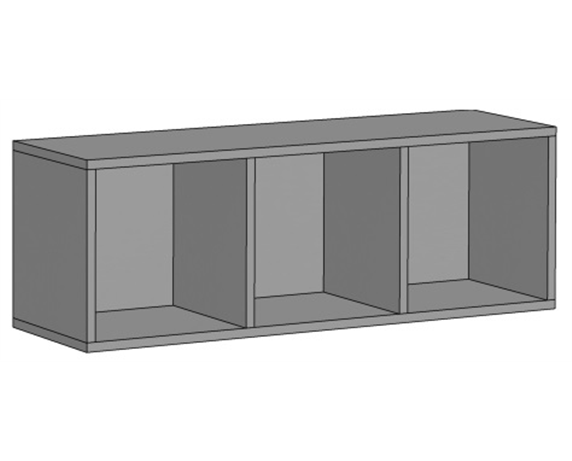 Полка открытая горизонтальная на 3 секции (схема) Fmebel люкс