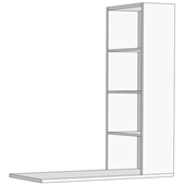 Стеллаж к столу боковой открытый (схема) Fmebel элит