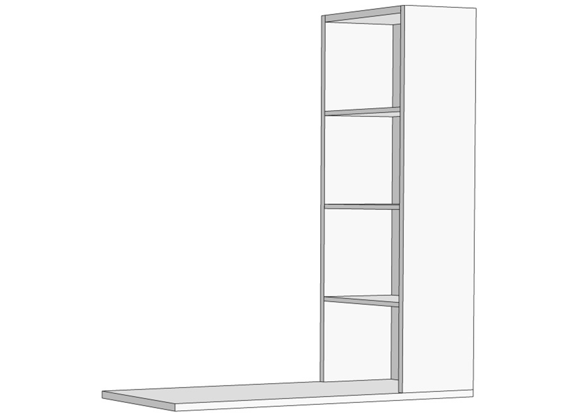 Стеллаж к столу боковой открытый (схема) Fmebel люкс