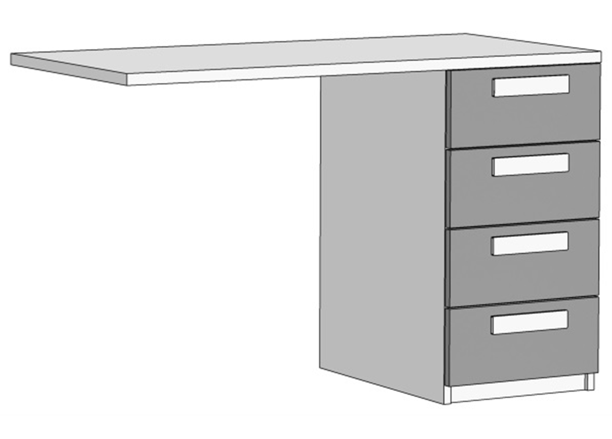 Тумба с 4 ящиками для стола (схема) Fmebel люкс