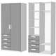 Шкаф двухдверный комбинированный с 4 ящиками (схема) Fmebel стандарт