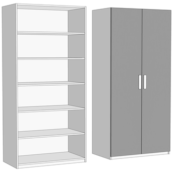 Шкаф двухдверный с полками (схема) Fmebel элит