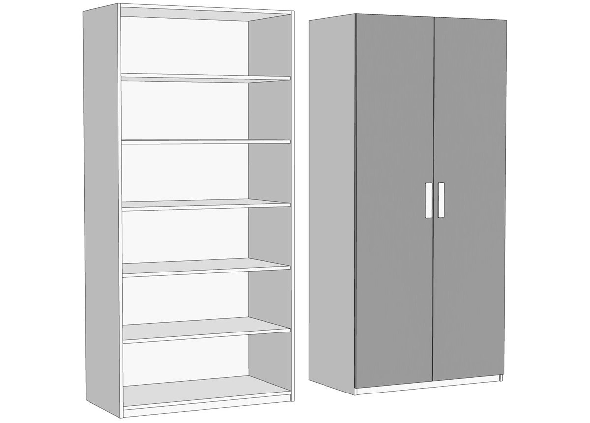 Шкаф двухдверный с полками (схема) Fmebel элит
