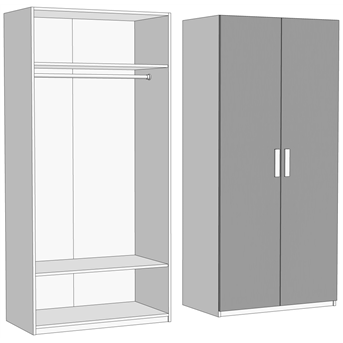Шкаф двухдверный со штангой (схема) Fmebel элит