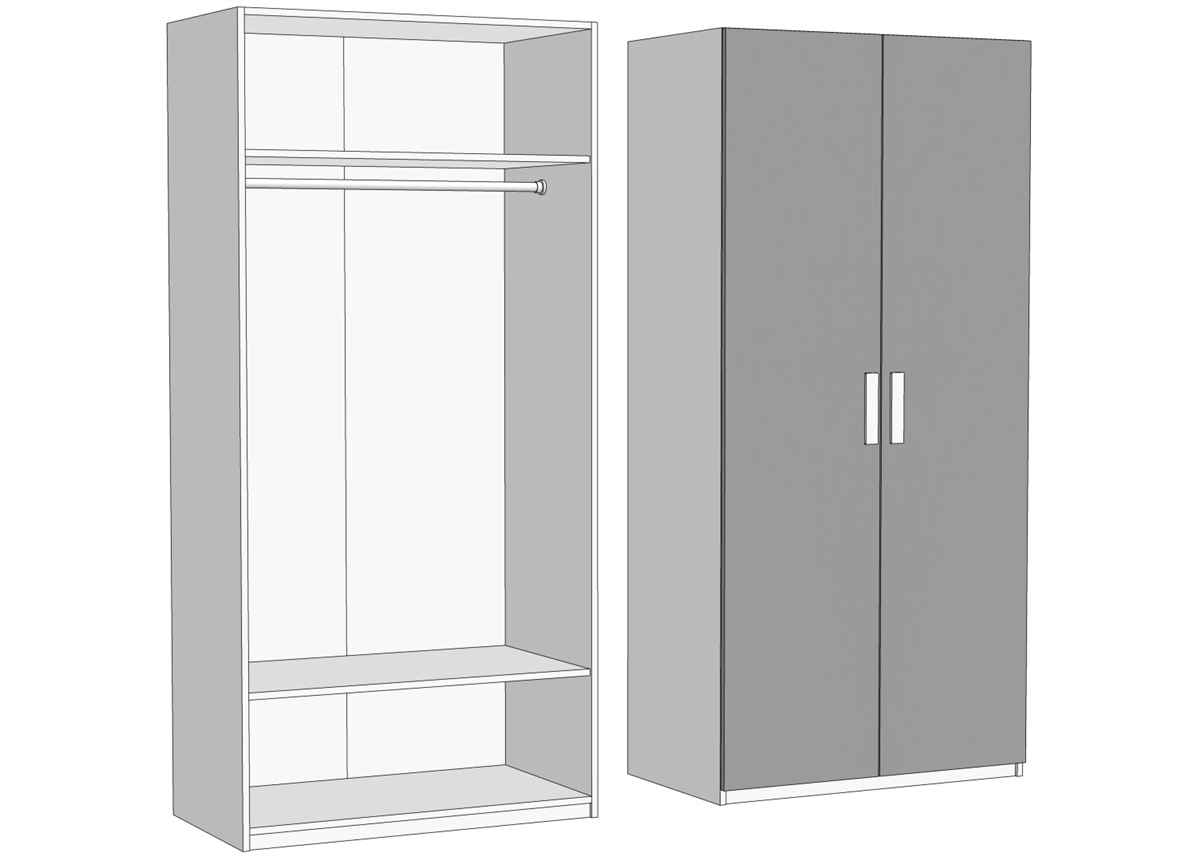 Шкаф двухдверный со штангой (схема) Fmebel люкс