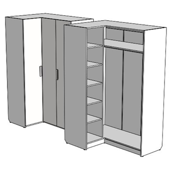 Шкаф с полками угловой (схема) Fmebel элит