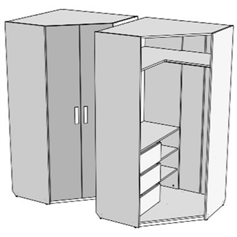 Шкаф-трапеция с 3 ящиками (схема) Fmebel