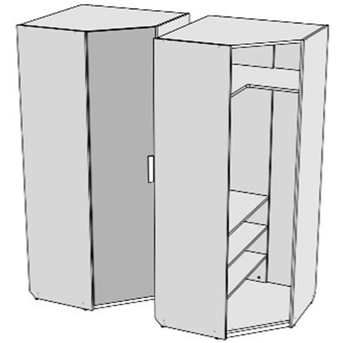 Шкаф-трапеция с полками (схема) Fmebel элит