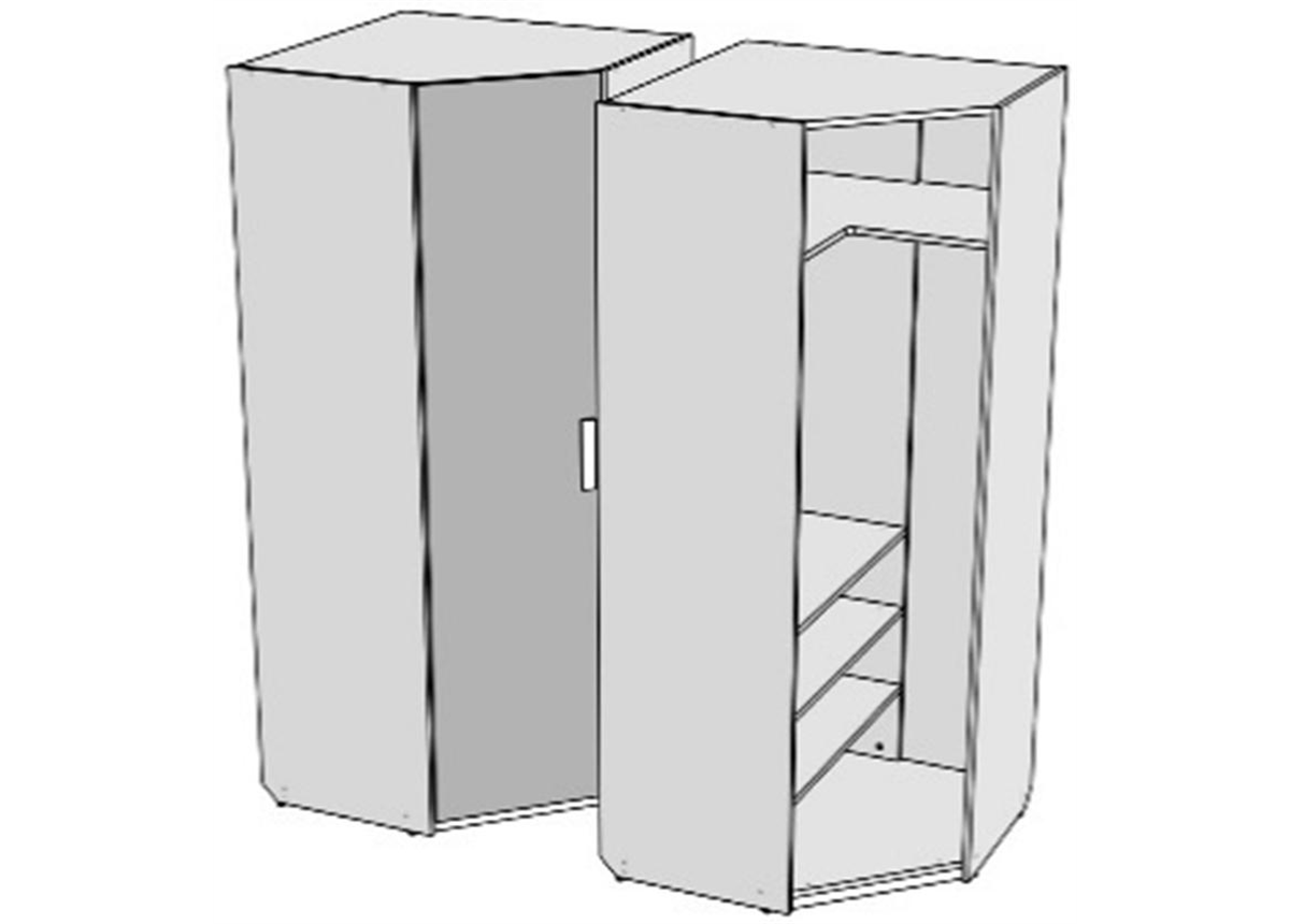 Шкаф-трапеция с полками (схема) Fmebel