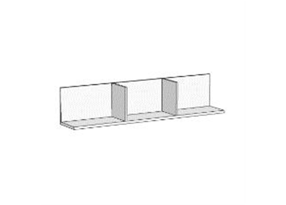 Полка свободной длины на 2 перегородки (схема) Fmebel стандарт