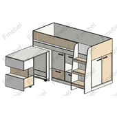 Кровать-чердак со столом Юта Fmebel 80х190