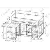 Кровать-чердак со столом Юта Fmebel 80х190