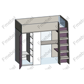 Кровать-чердак со столом Монтана Fmebel 90х190