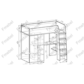 Кровать-чердак со столом Монтана Fmebel 90х190