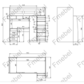 Кровать-чердак со столом Окленд Fmebel 80x190