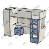 Кровать-чердак со столом Куала-Лумпур Fmebel 90x200