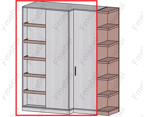 Шкаф с раздвижными фасадами (схема) Fmebel элит