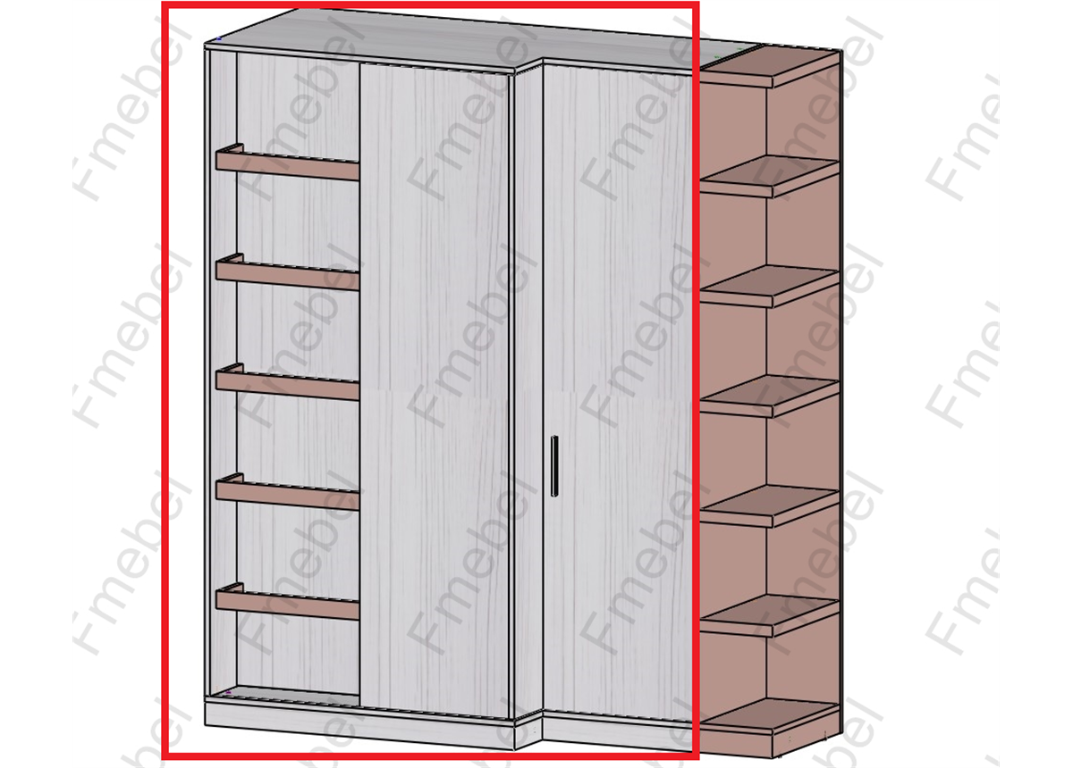 Шкаф с раздвижными фасадами (схема) Fmebel