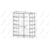 Шкаф с раздвижными фасадами (схема) Fmebel люкс