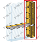 Стеллаж торцевой для шкафа (схема) Fmebel стандарт