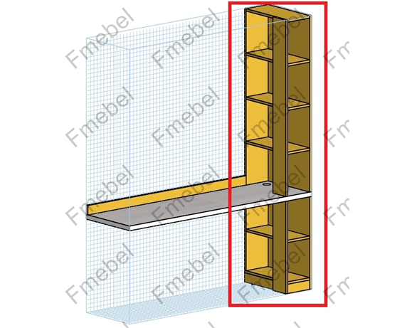 Стеллаж торцевой для шкафа (схема) Fmebel элит