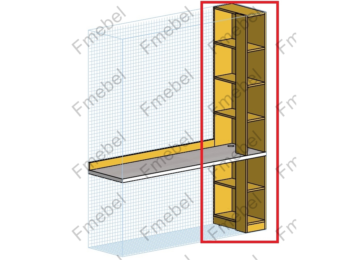 Стеллаж торцевой для шкафа (схема) Fmebel элит