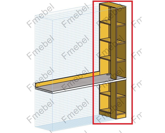 Стеллаж торцевой для шкафа (схема) Fmebel люкс