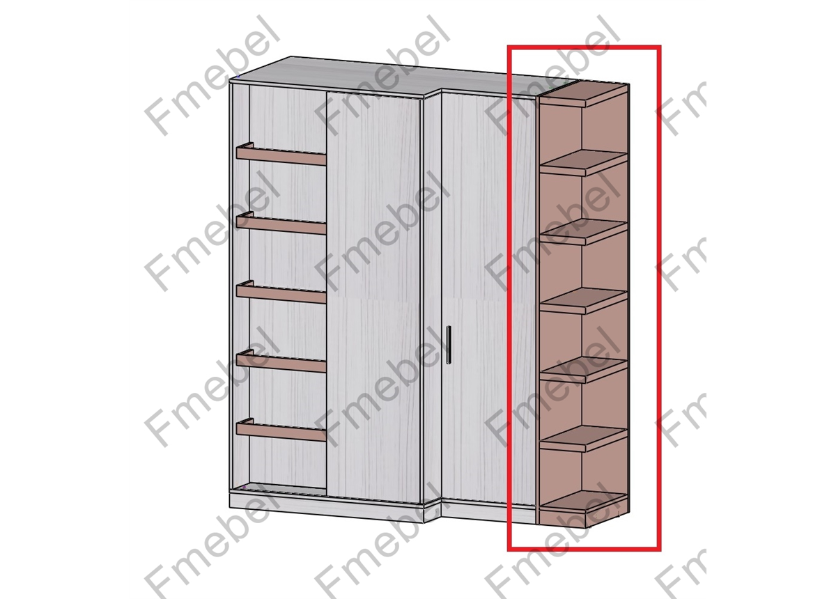 Стеллаж торцевой для шкафа (схема) 2 Fmebel стандарт