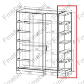 Стеллаж торцевой для шкафа (схема) 2 Fmebel стандарт