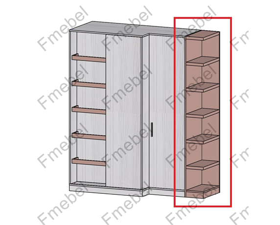 Стеллаж торцевой для шкафа (схема) 2 Fmebel элит