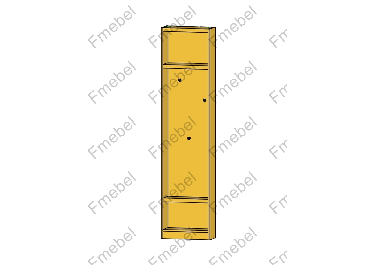 Стеллаж торцевой для шкафа с крючками для одежды (схема) Fmebel стандарт
