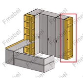 Стеллаж торцевой для шкафа с крючками для одежды (схема) Fmebel стандарт