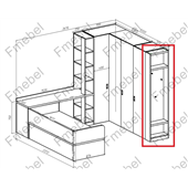Стеллаж торцевой для шкафа с крючками для одежды (схема) Fmebel стандарт