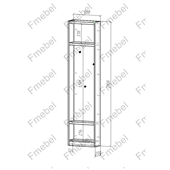 Стеллаж торцевой для шкафа с крючками для одежды (схема) Fmebel стандарт