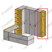 Стеллаж торцевой для шкафа с крючками для одежды (схема) Fmebel элит