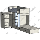 Двухъярусная кровать со шкафом Мехико Fmebel 90x200