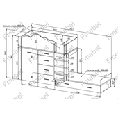 Двухъярусная кровать со шкафом Мехико Fmebel 90x200