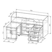 Кровать-чердак со столом ДМ 405 Fmebel 80х190